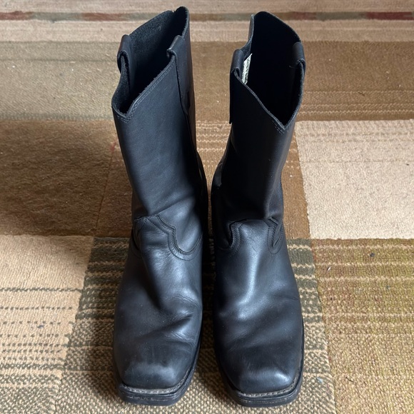 Durango Black Leather Men's Square Toe Boots - Picture 2 of 6